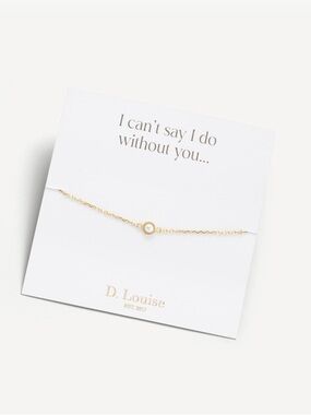 D. Louise Bridesmaid Dainty Pearl Bracelet Gold